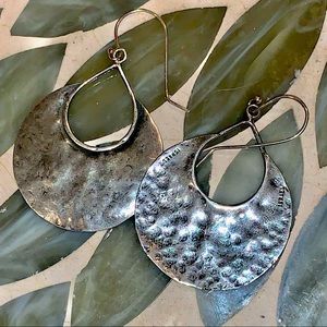 Silpada Silver Hammered Crescent drop earrings